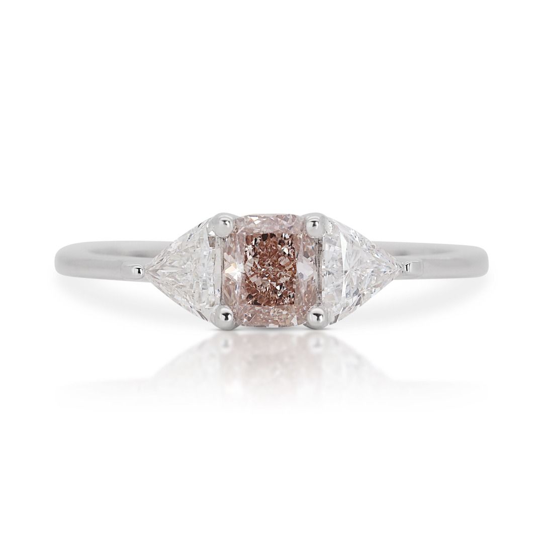White gold three best sale stone ring