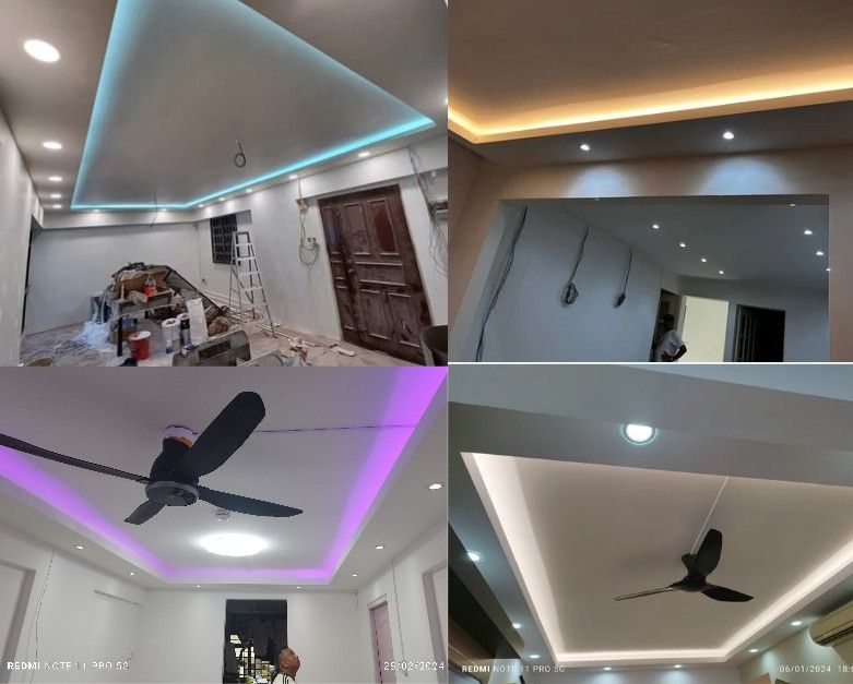 False ceiling/Partition services/ Home partition/ Drywall false ceiling partition/L Box/Electrical full house warning #electrician#electrician service62863093003265110