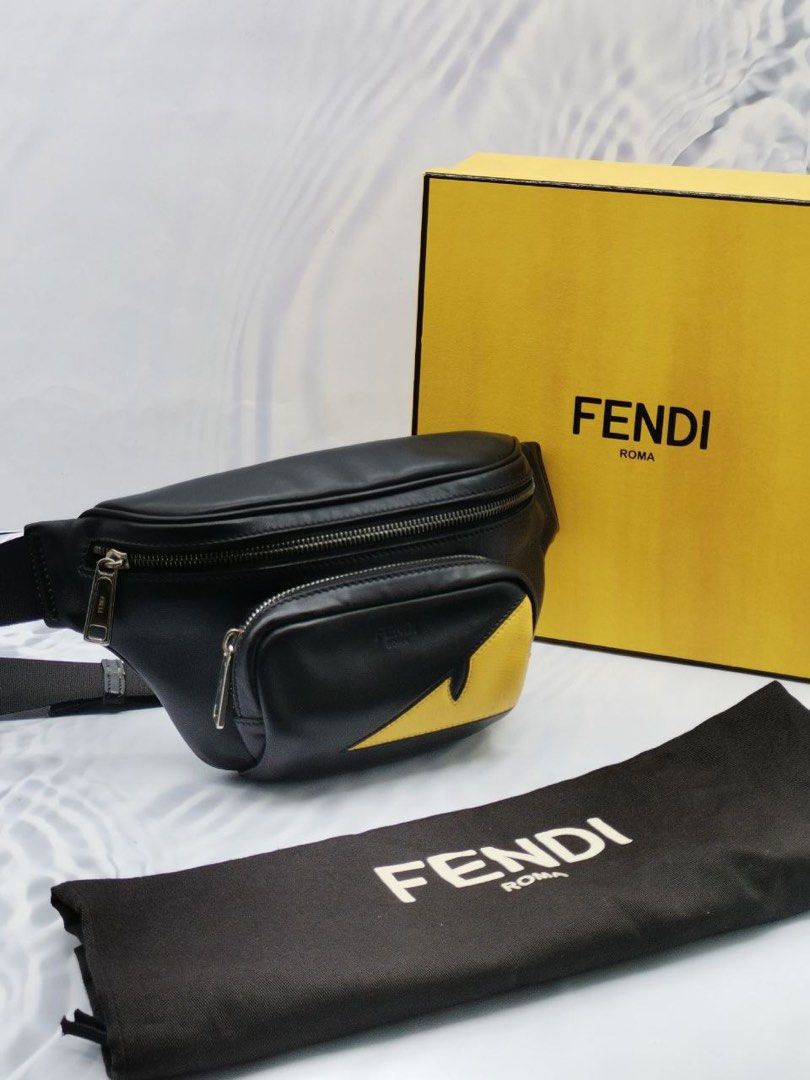 FENDI MONSTER EYE WAIST BAG IN BLACK LEATHER FULL SET Luxury Bags Wallets on Carousell