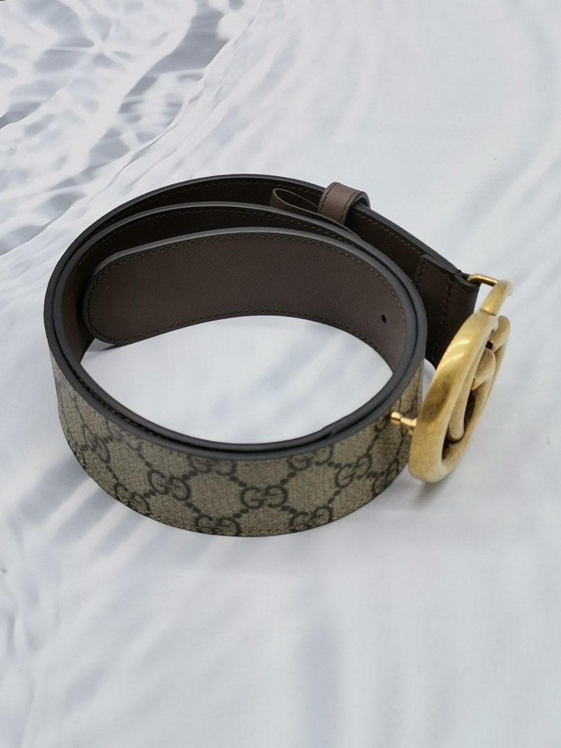 Gucci Beige GG Marmont Belt Size 85, Designer Brand