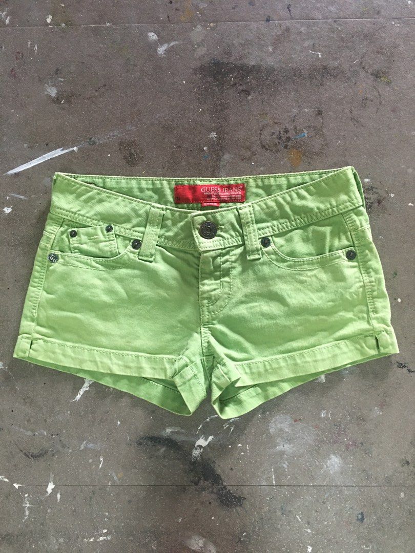 Y2k Guess neon green denim shorts Women s Fashion Bottoms