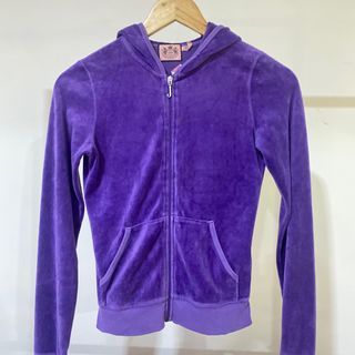 juicy couture purple jacket velvet velour sweater y2k coquette dainty