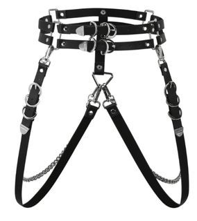 Killstar Savina Suspender Belt Chain Goth Harness