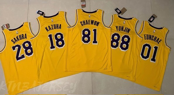 ウェア Lakers LE SSERAFIM EUNCHAE GameJersey L Le Sserafim Lakers Jersey | Stylish K-pop Sportswear