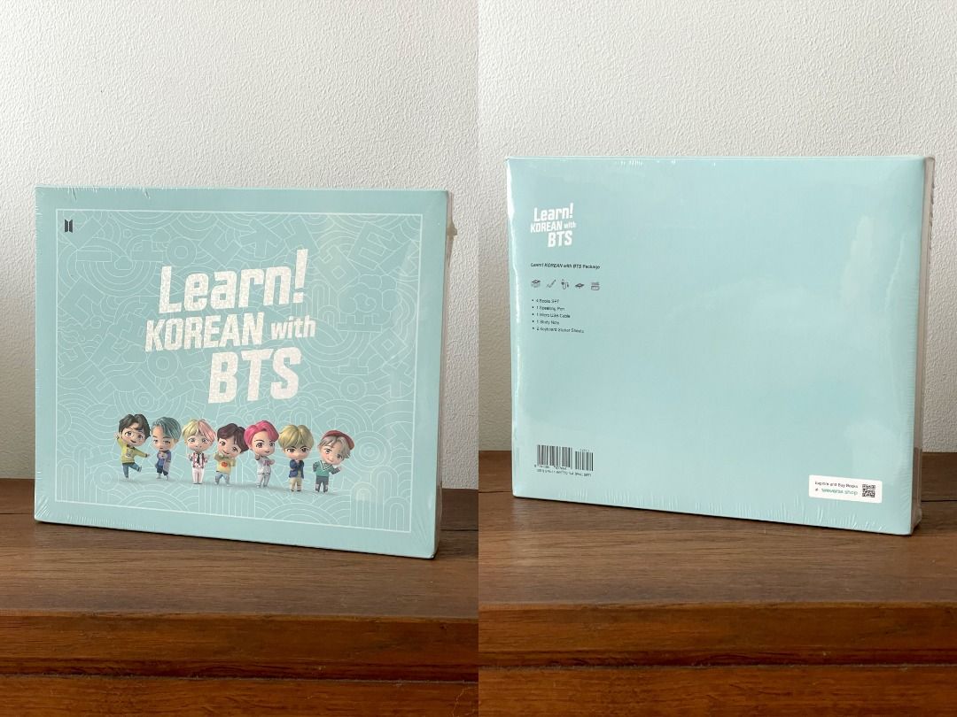 Learn! KOREAN with BTS Book Package (Category: Storybooks) located in Mandaluyong City. Submitted by _banandi (Listing ID 1290261959, Image 3). Description: LEARN KOREAN WITH BTS PACKAGE ✦ bought for ₱4,250 from a PH GO, ordered from Weverse in 2020 ! ✦ sealed, first edition (limited) ✦ never opened, learned Korean somewhere else instead ✦ official listing for reference (https://weverseshop.io/en/shop/GL_USD/artists/2/sales/1506) ✦ please see thi