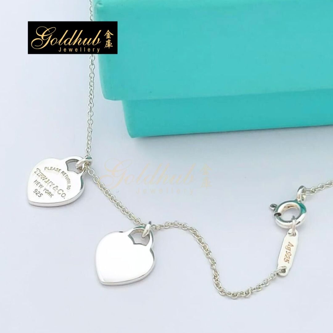 Tiffany mini double heart pendant store