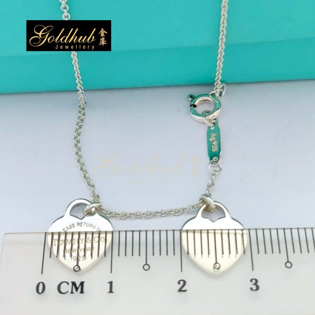 Mini double heart tag pendant price shop