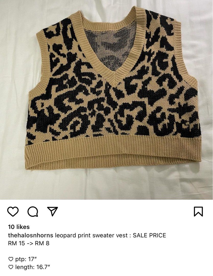 Leopard print sales sweater vest