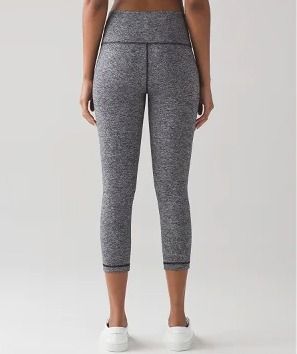 Lululemon Wunder Under Crop Hi Rise Dark Grey Size 4 Women s