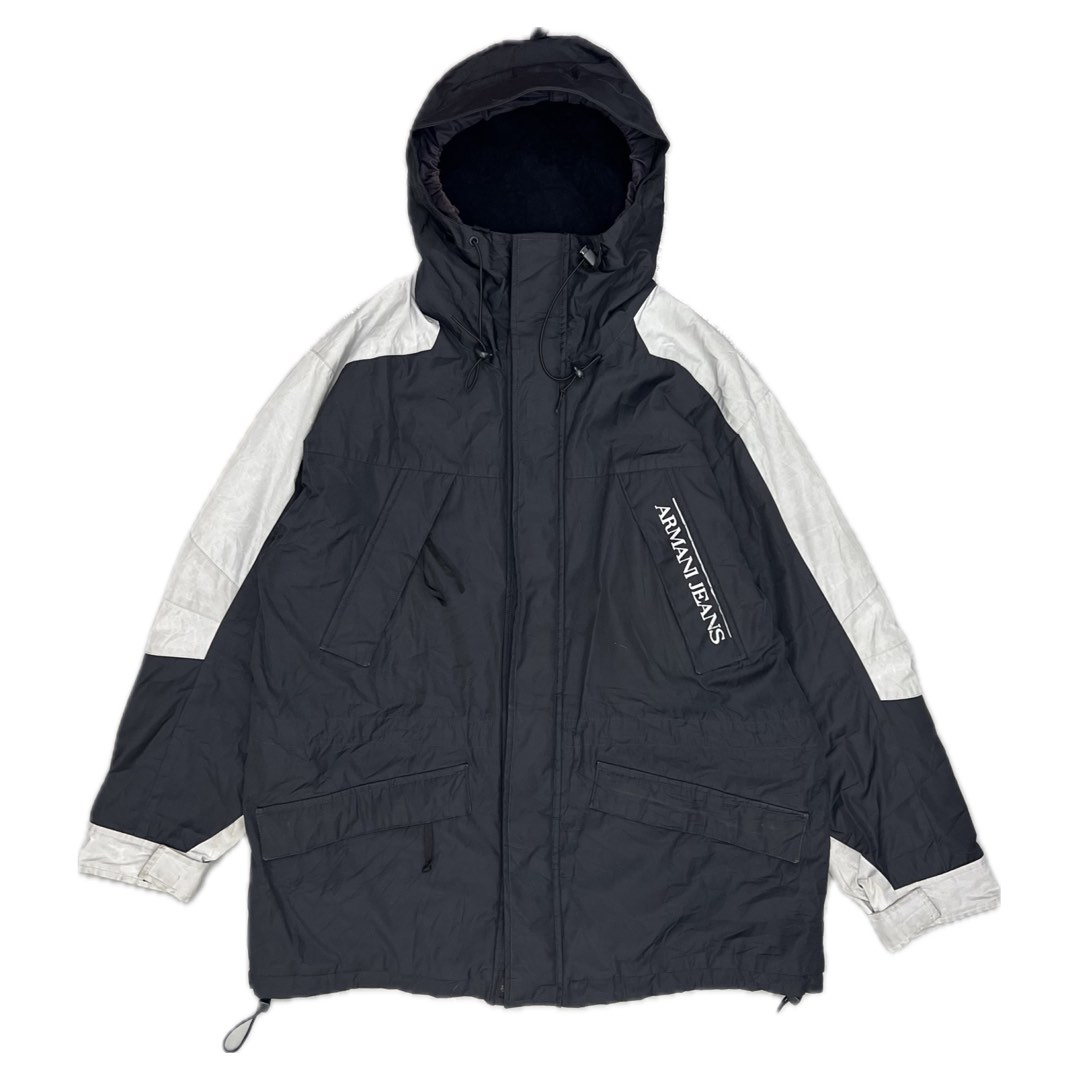 M GIORGIO ARMANI JEANS PARKA JACKET WITH HOOD MADE IN ITALY