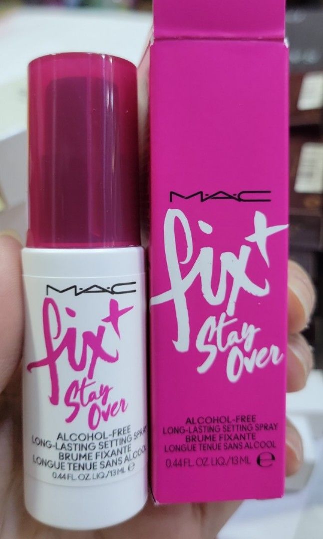 Mac fix + stay over 13ml (Category: Makeup) located in Manila. Submitted by arianne0828 (Listing ID 1261741512, Image 1). Description: brand new mini size Mac Fix + Stay over 13ml spray bottle location : binondo mla mop: Gcash Bdo Bpi.
