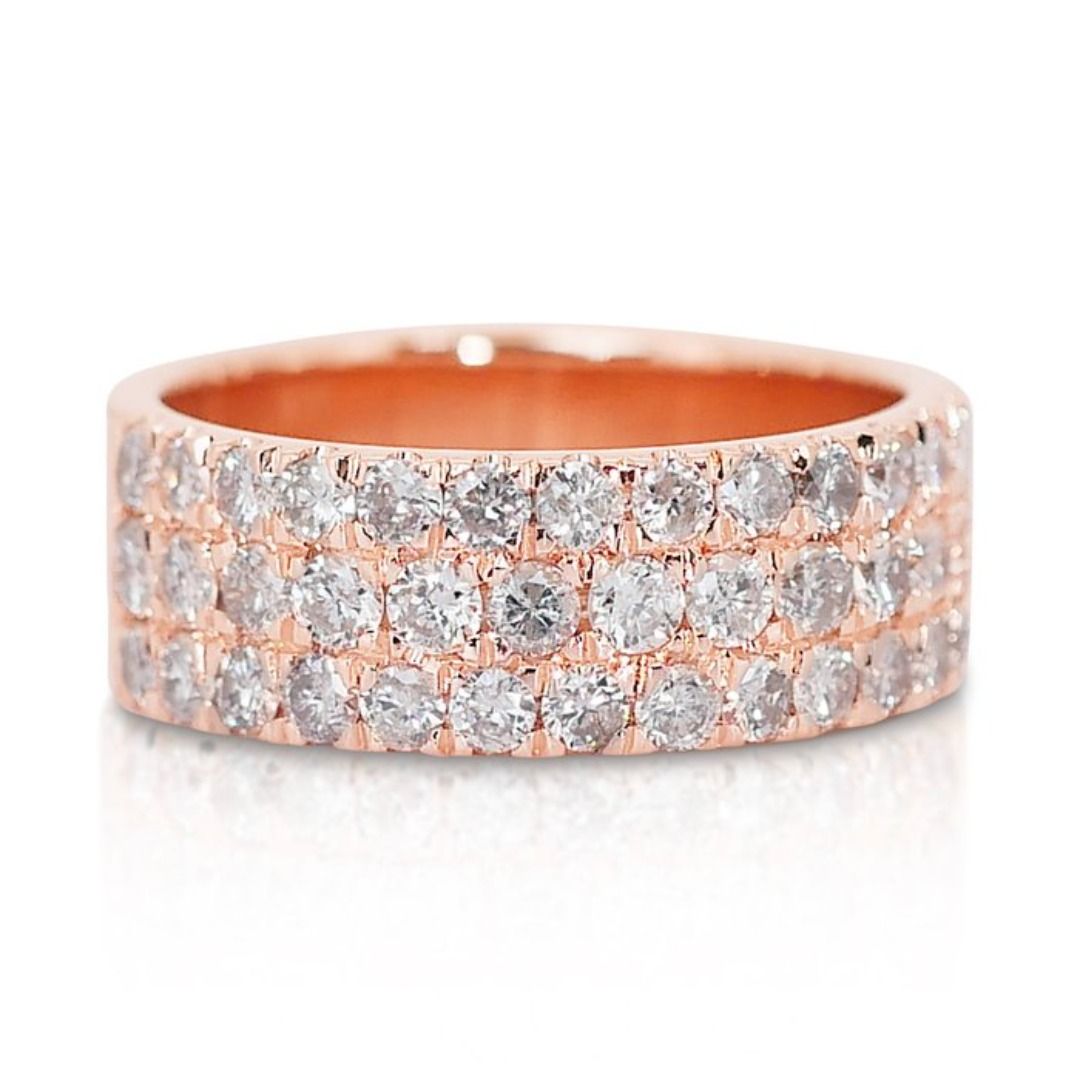 Mesmerizing 1.58ct Wide Band Diamond Ring in 18K Rose Gold R