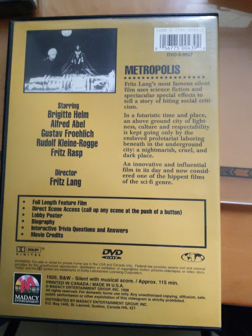 Metropolis 大都會 DVD, 興趣及遊戲, 音樂、樂器 & 配件, 音樂與媒體 - CD 及 DVD - Carousell