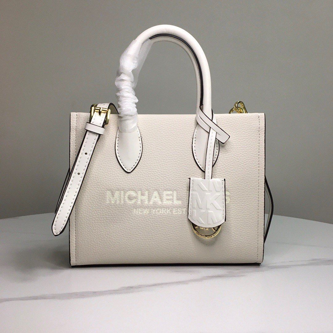 Michael Kors 2023 New design Mirella Women Tote Bag 1003 White Leather White Blue Women s Fashion Bags Wallets Tote Bags on Carousell
