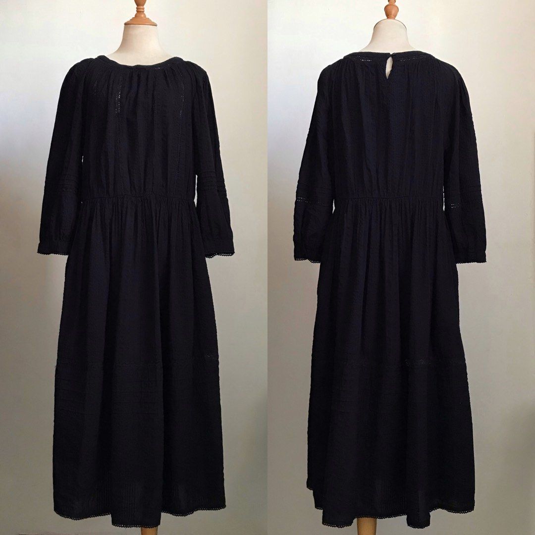 MnS black tiered maxi dress (Category: Dresses) located in Manila. Submitted by blues009 (Listing ID 1290143478, Image 1). Description: Good as new No stains Seldom worn Fits L-xl W/ laced/embroidered detailing So Pretty ww.