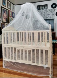 MULTI FUNCTION BABY CRIB made of NEW ZEALAND PINEWOOD with free Mosquito Net (foam not included)