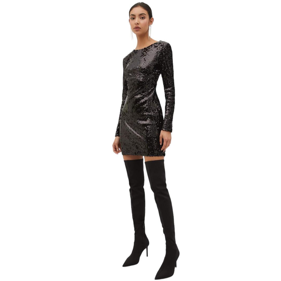 NWT Stradivarius Zara Black Open Back Sequined Dress, Women's Fashion,  Dresses & Sets, Dresses on Carousell