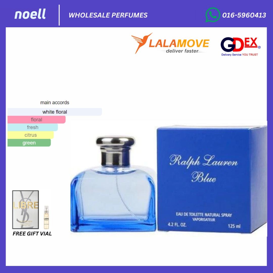 ORIGINAL] AUTHENTIC READY STOCK RALPH LAUREN BLUE EDT 125ML PERFUME FOR  WOMEN, Beauty & Personal Care, Fragrance & Deodorants on Carousell