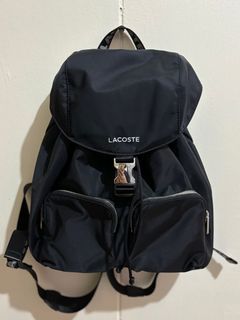 Original Lacoste Unisex Branded Nylon Flap Backpack