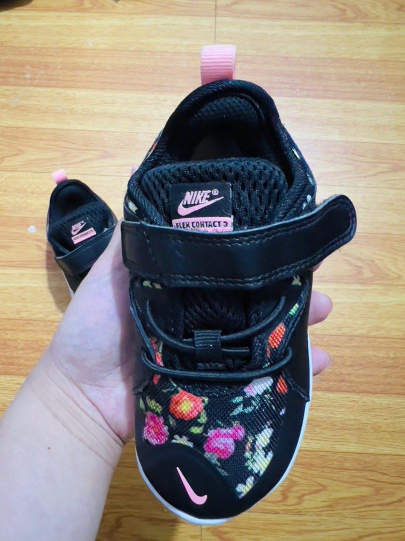 Original nike flex contact3 floral black pink Babies Kids