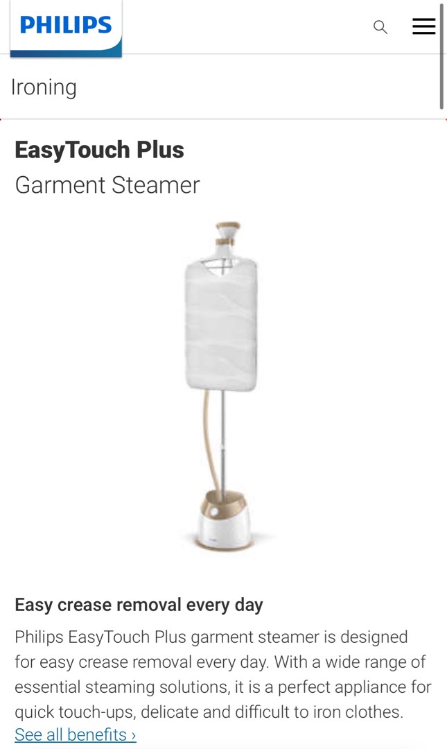 Easy touch plus garment steamer deals