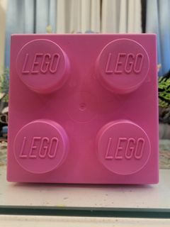 Pink Lego Brick Plastic Storage Box