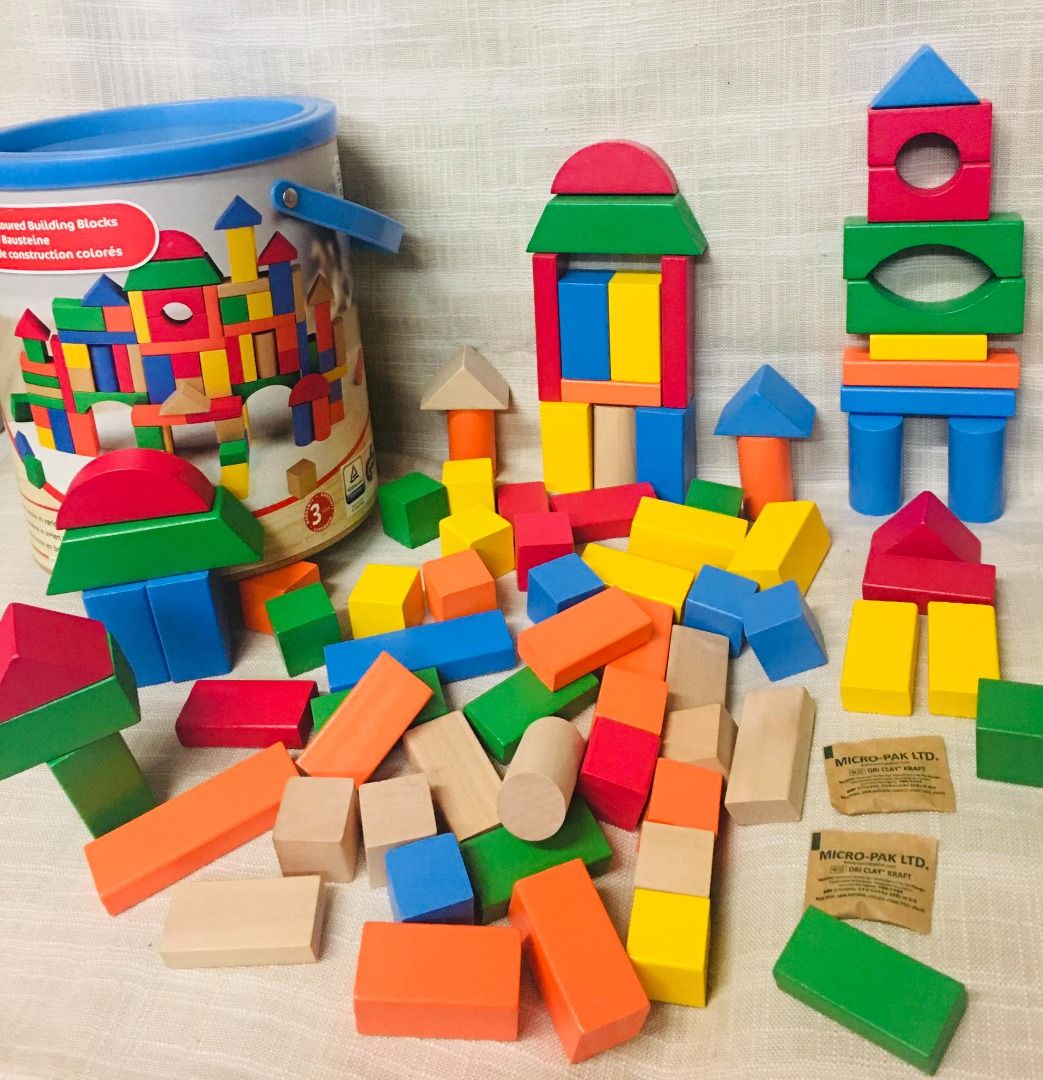Playtive Solid Wooden Blocks 80 pieces Hobbies Toys Toys