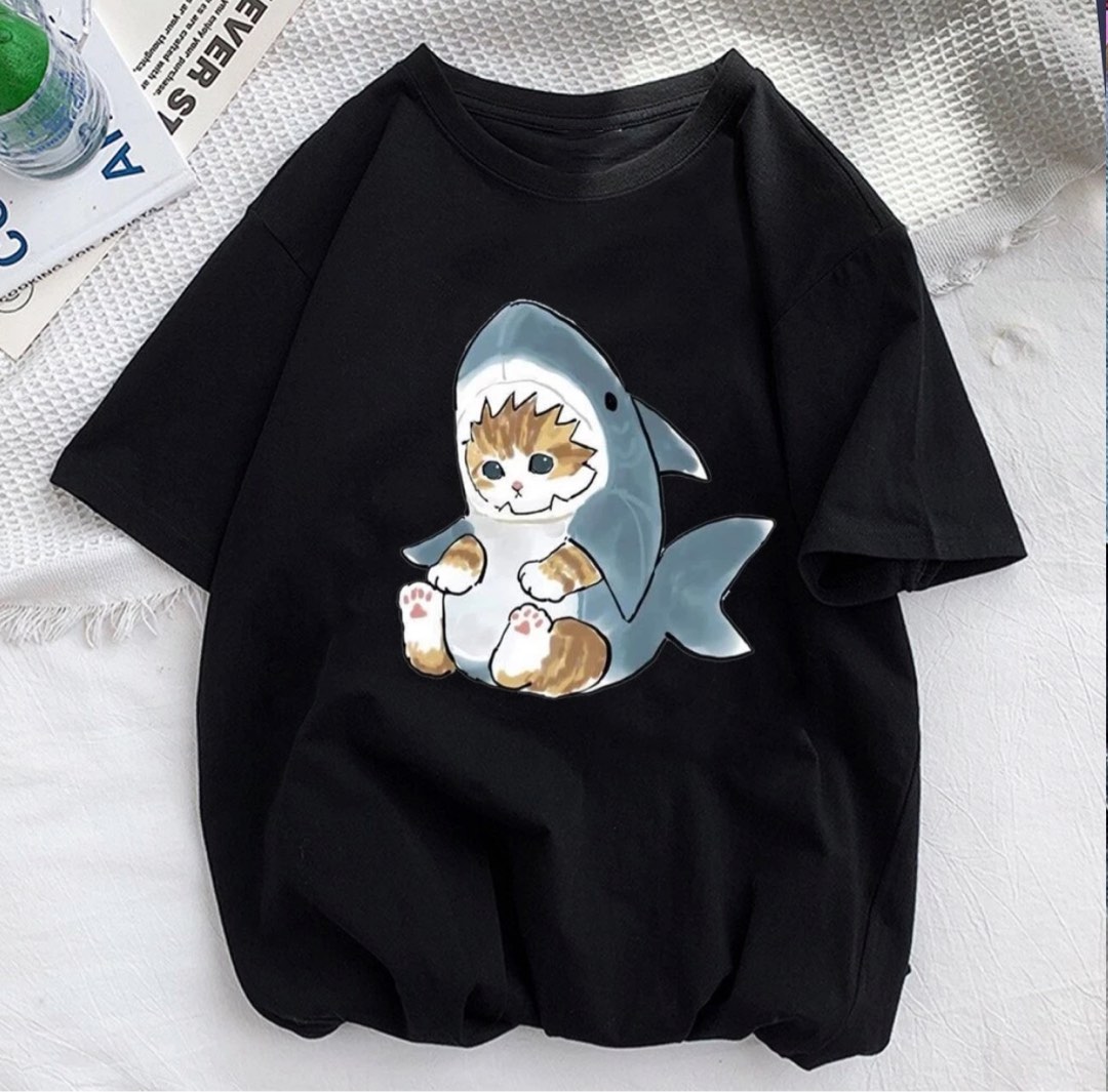 preorder mofusand shark cat tshirt Women s Fashion Tops Shirts on Carousell