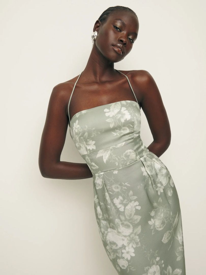 lai satin dress reformation Lucy Satin Dress