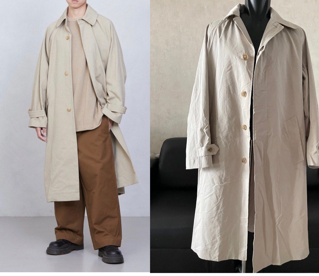 Run long coat pria bahan katun kancing sebaris Fesyen Pria Pakaian Baju Luaran di Carousell