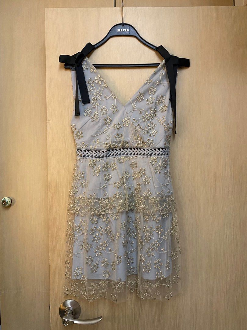 Self Portrait Floral Embroidered Mesh Mini Dress, , & , -  Carousell