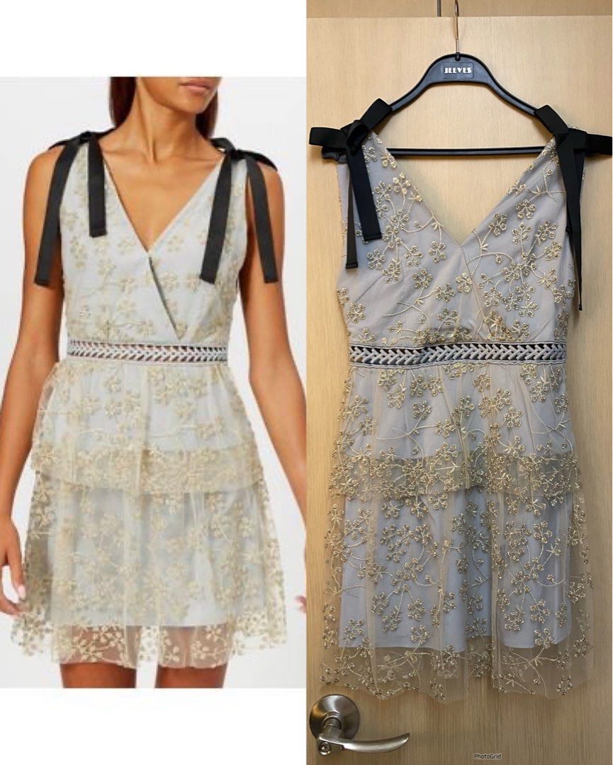 Self portrait floral on sale embroidered mesh mini dress