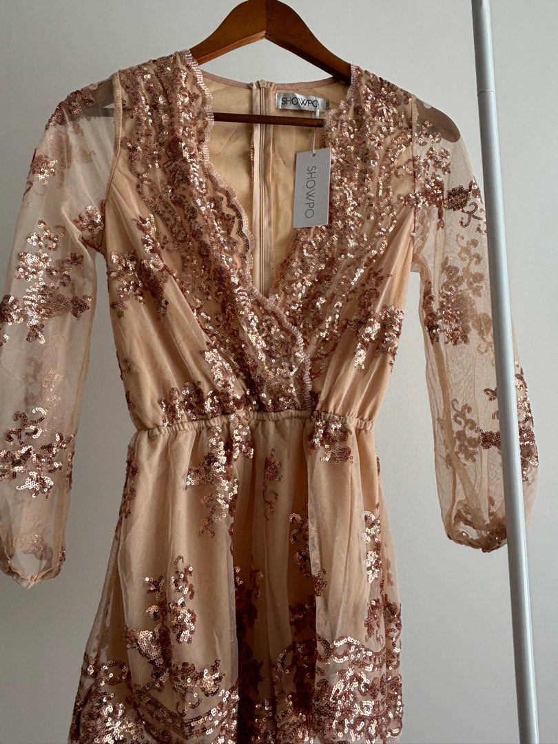 Big baller playsuit in wine sequin sales