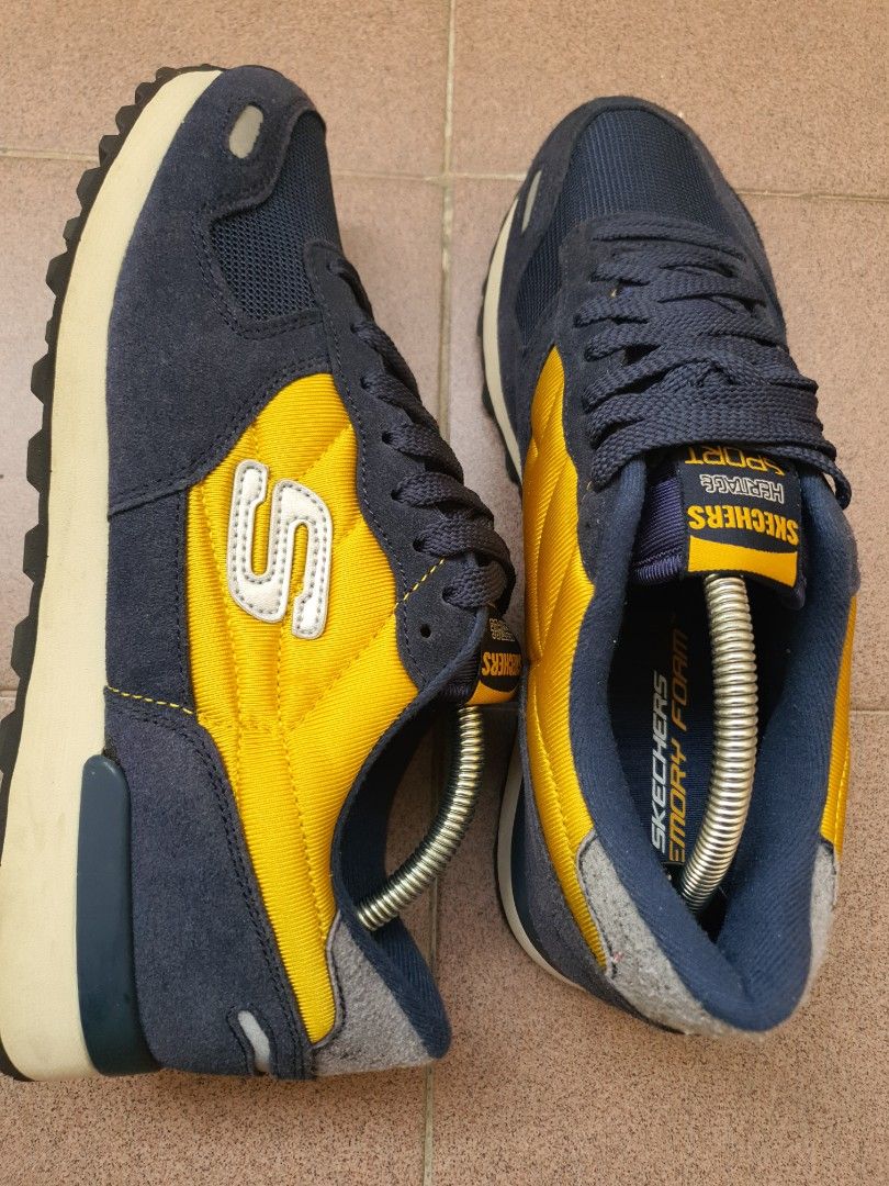 Skechers memory foam mens yellow outlet