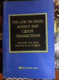 The Law on Sales, Agency and Credit Transactions