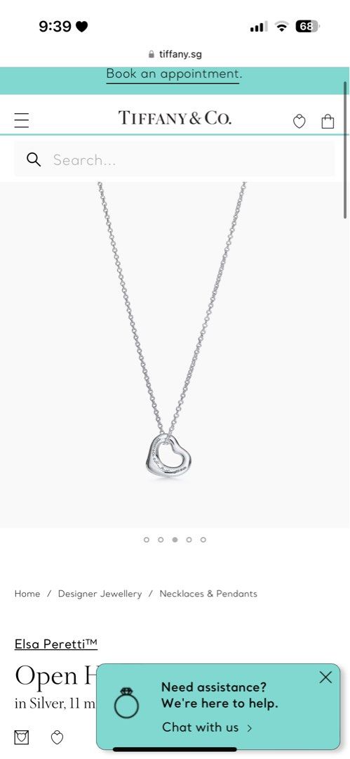 Tiffany open heart 11mm best sale