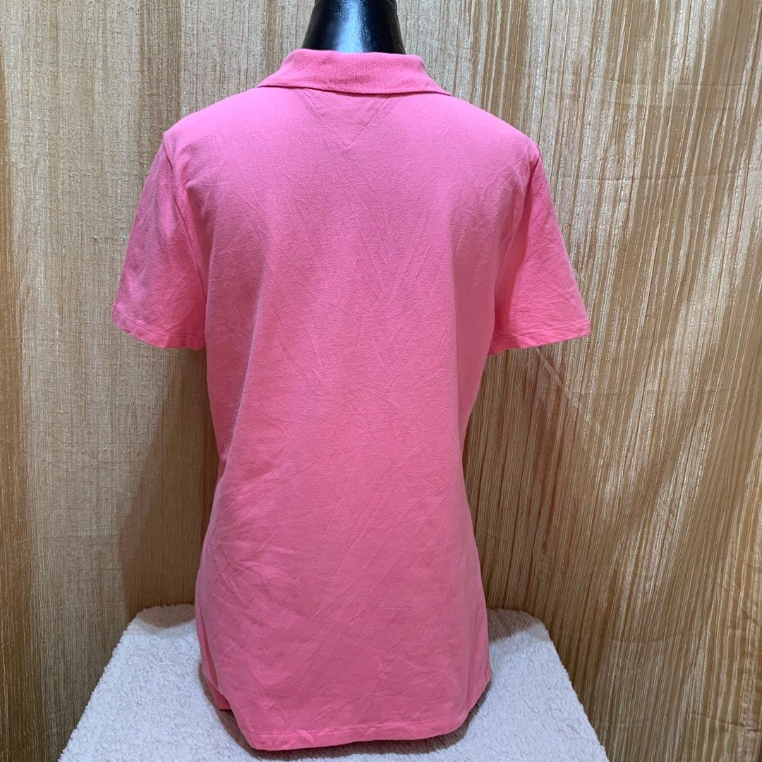 Tommy Hilfiger Shirt Womens Medium Peach Button Up Polo