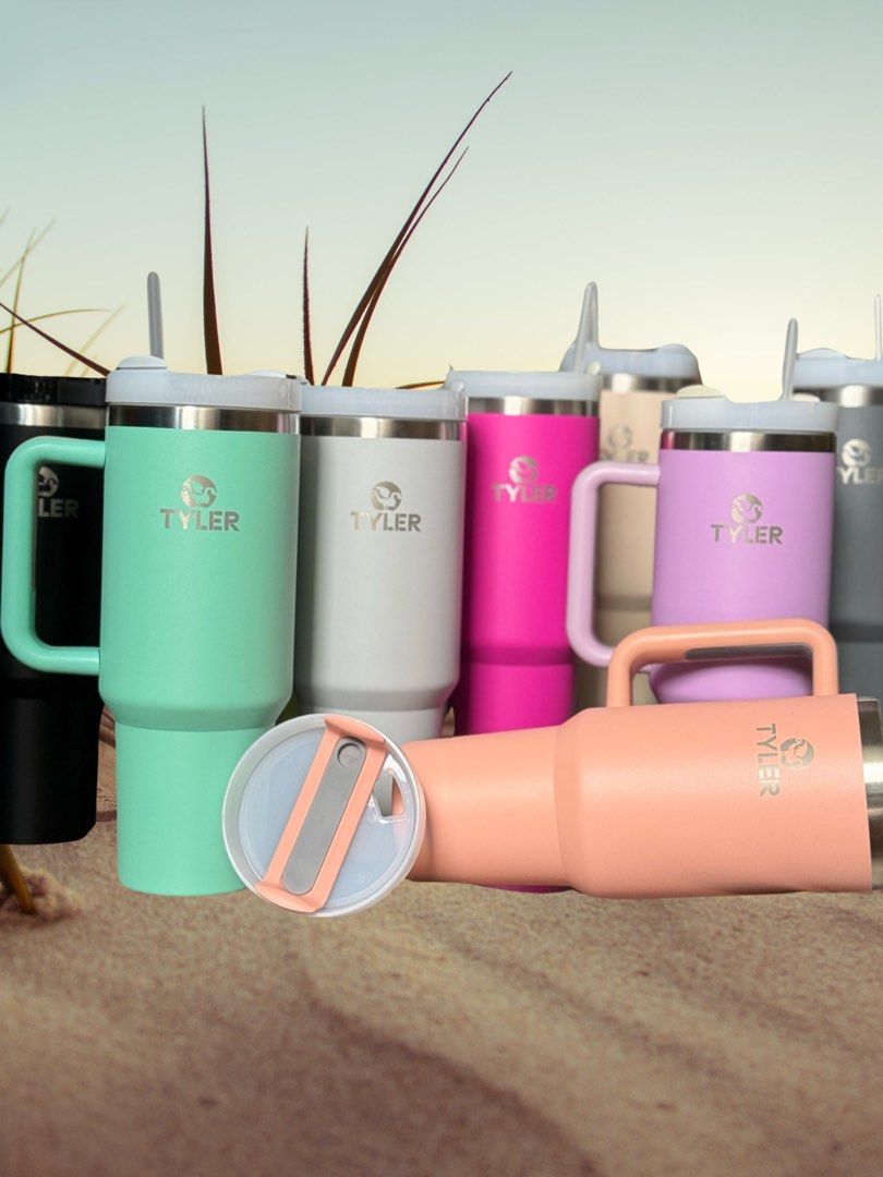 TYLER Quencher Tumbler with handle and straw lid Insulated Double wall 40oz stanley (Category: Water Bottles & Tumblers) located in Singapore. Submitted by skinpotions_singapore (Listing ID 1290214620, Image 1). Description: Double walled Quencher Version 2 We also have straw cover available ✨100% BPA free and free of chemical or metallic toxins ✨Made of high quality 304 stainless steel as cap, health, fashion,environmental protection ✨40 oz (1.1