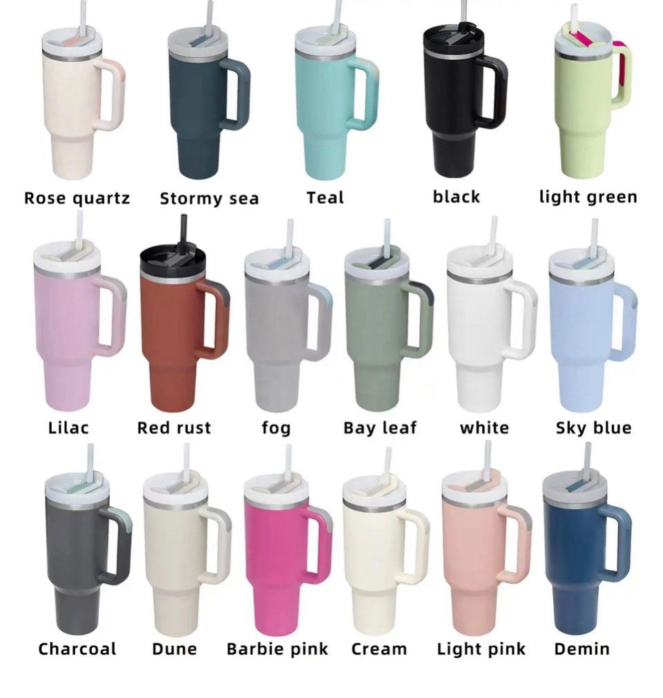 TYLER Quencher Tumbler with handle and straw lid Insulated Double wall 40oz stanley (Category: Water Bottles & Tumblers) located in Singapore. Submitted by skinpotions_singapore (Listing ID 1290214620, Image 3). Description: Double walled Quencher Version 2 We also have straw cover available ✨100% BPA free and free of chemical or metallic toxins ✨Made of high quality 304 stainless steel as cap, health, fashion,environmental protection ✨40 oz (1.1