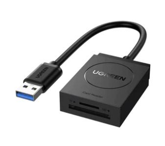 Ugreen SD Card Reader | CR127-20250 | Network Components | 2-In-1 USB 3.0 A Card Reader, Black