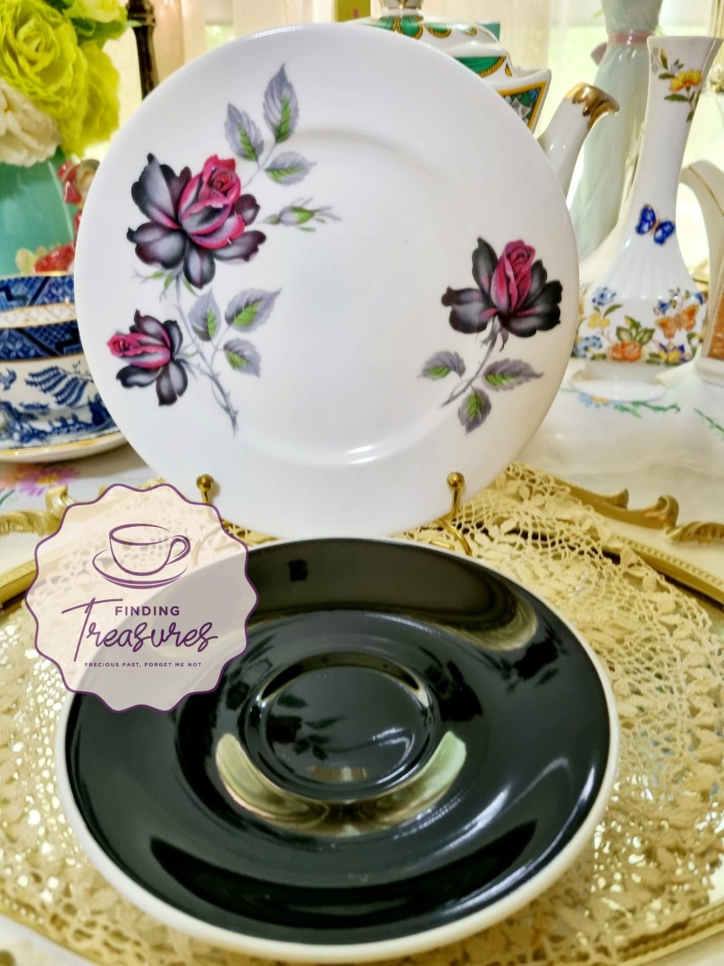 Vintage 'Masquerade' Side Plate and Saucer - Royal Albert, Furniture ...
