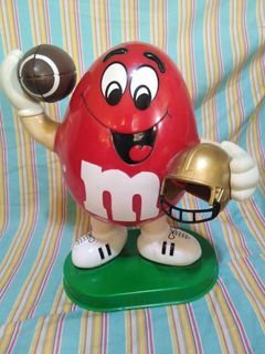 Vintage M&Ms Red Football Player Candy Dispenser