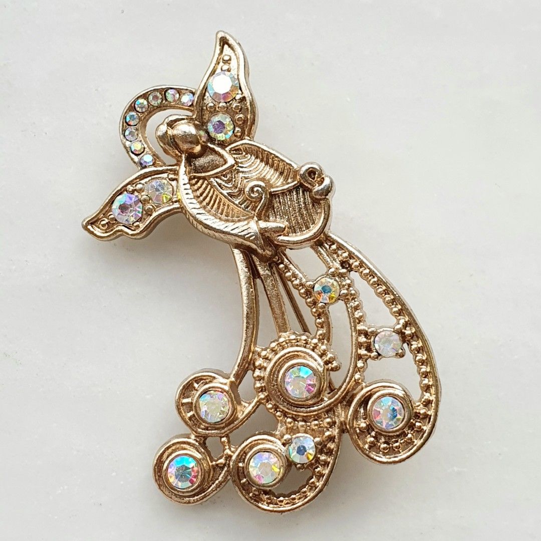 Sarah Coventry Gold Tone Double Petal Layer Flower Brooch in ...