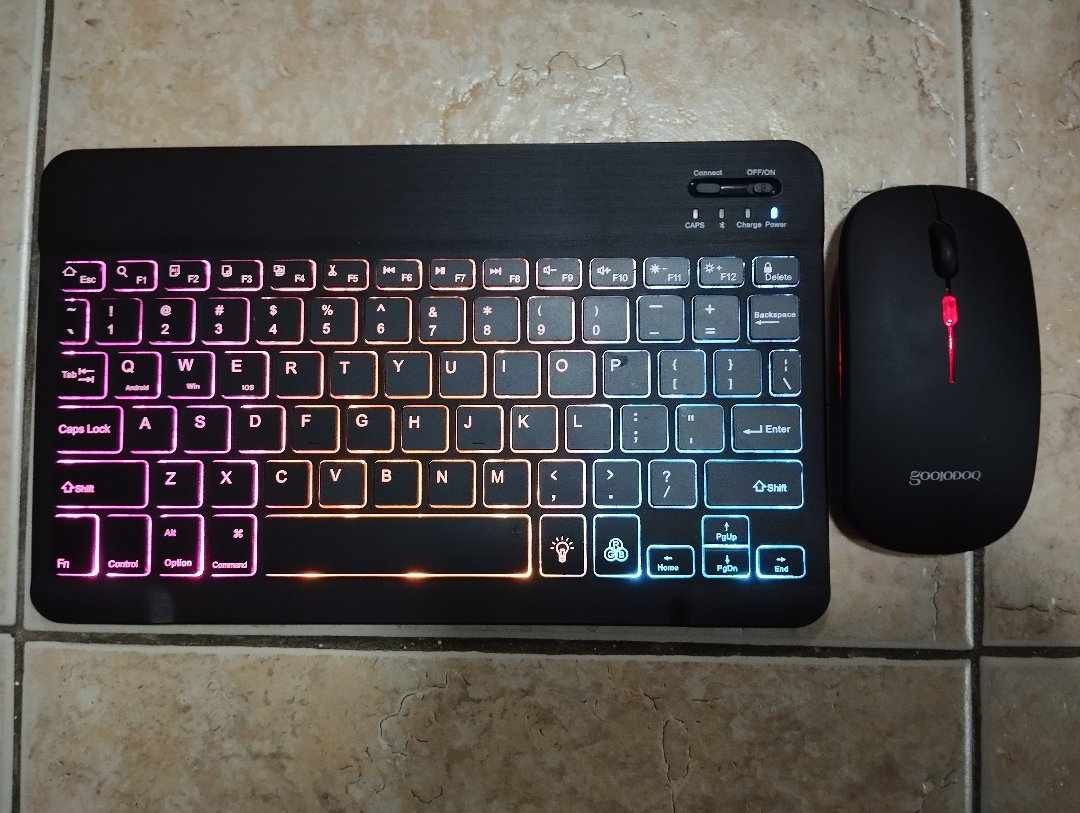 wireless bluetooth keyboard and mouse with LED RGB color recharable (Category: Computer Keyboard) located in Manila. Submitted by reiolshoppe (Listing ID 1290186448, Image 3). Description: wireless bluetooth keyboard and mouse with LED RGB color recharable.