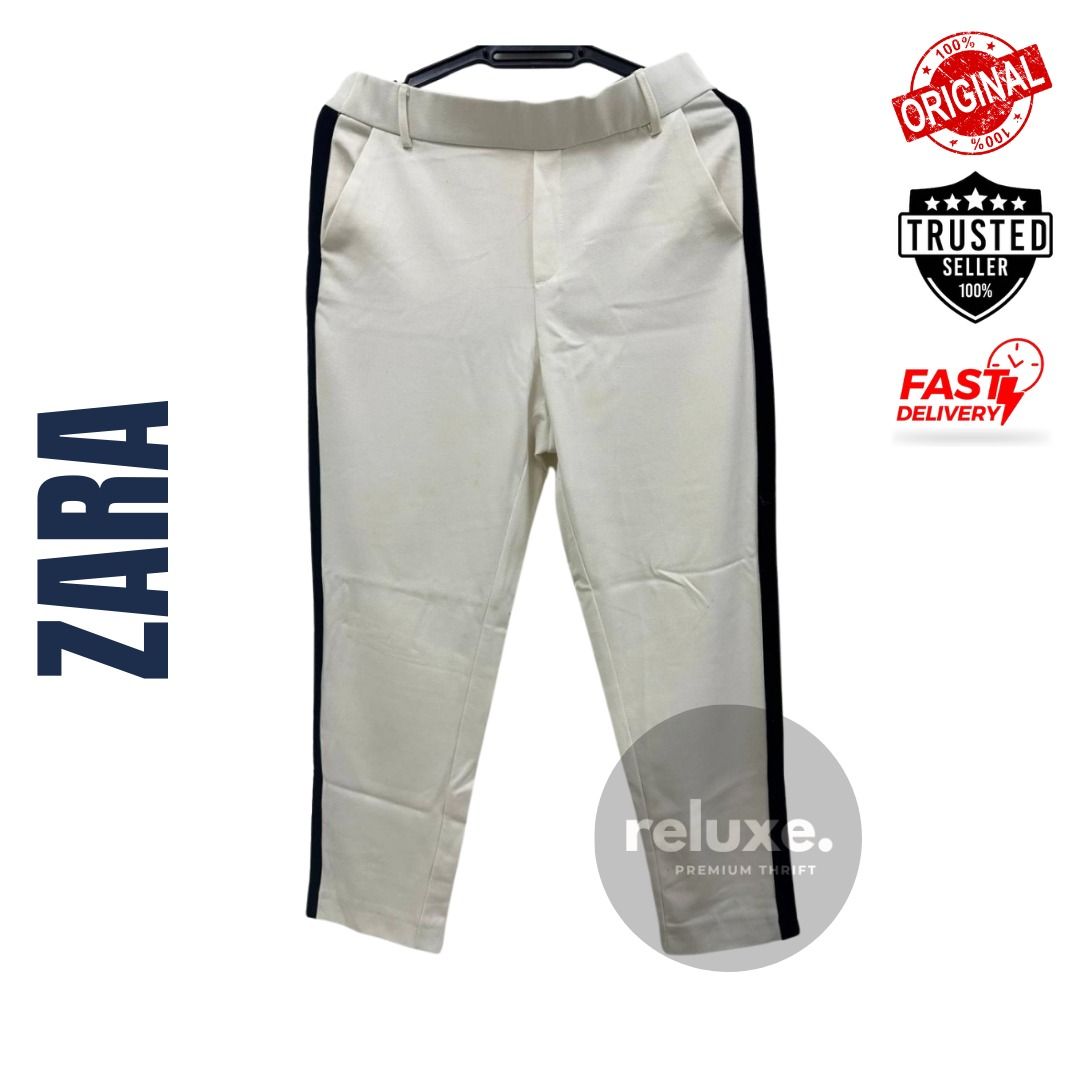 ZARA JOGGER WAIST TRAOUSERS PANTS WITH 1 SIDE BLACK LINE Women s