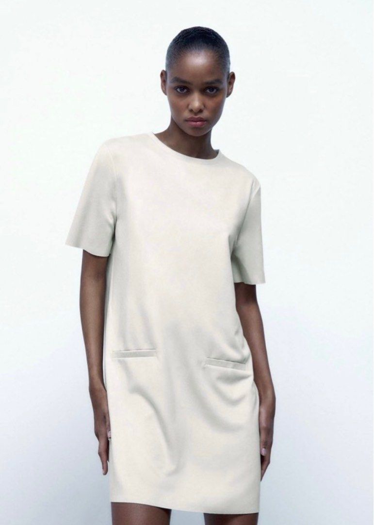 textured short dress zara