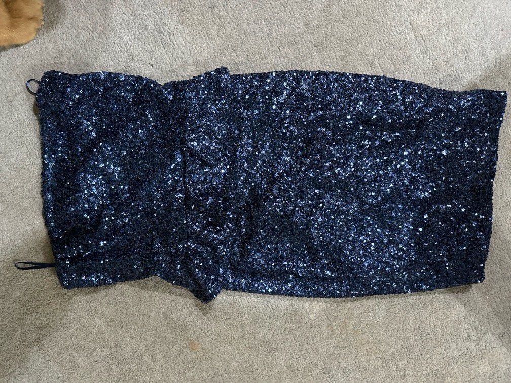 princess polly baby blue dress ZARA Blue Sequin long dress MEDIUM UK 10 12 New main image 1