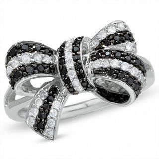 10K black diamond ring