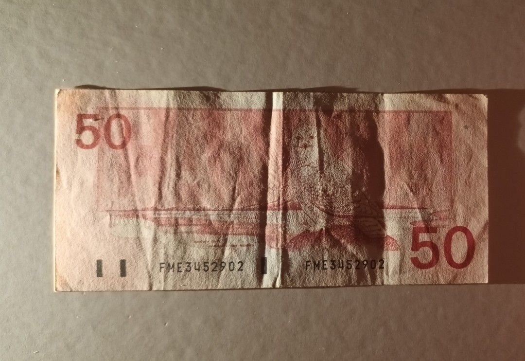 加拿大1988年50元一張上品VF（FME3452902）, 興趣及遊戲, 收藏品及紀念品, 錢幣- Carousell