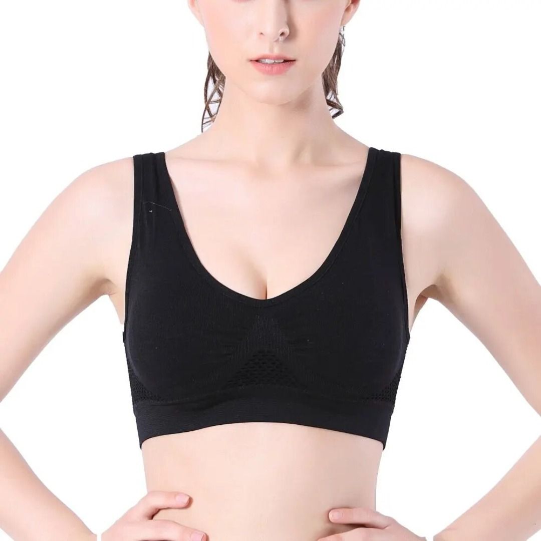 Plus Size Women Shockproof Breathable Wireless Push-up Vest Bra